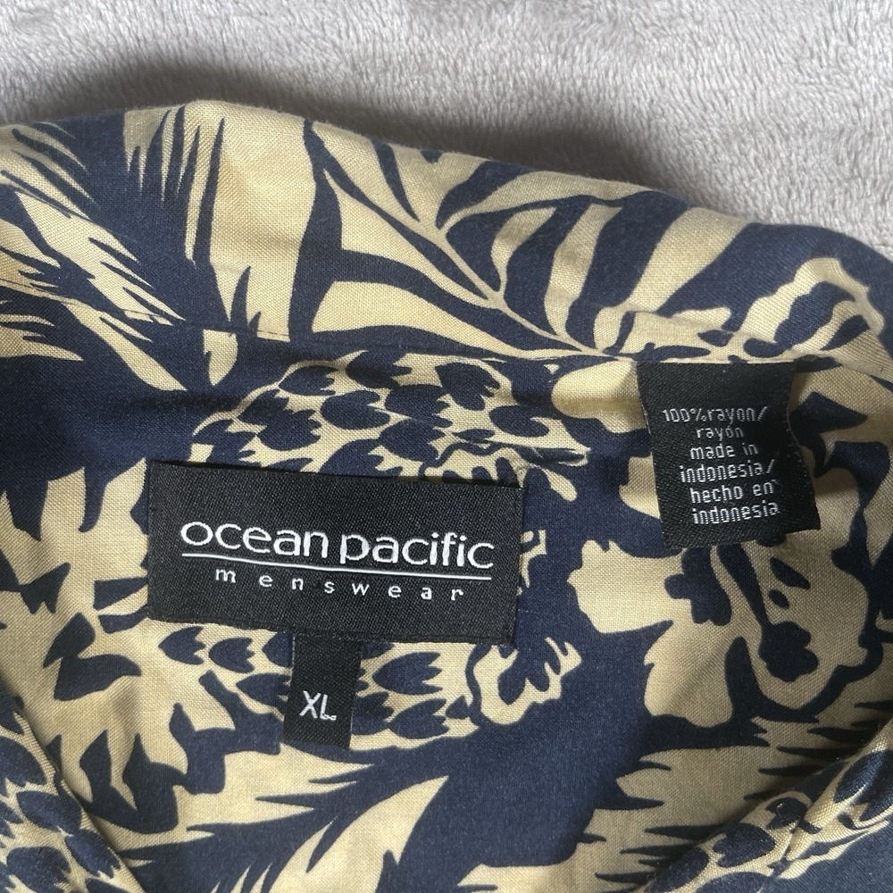 Ocean Pacific Men's Hawaiian Short Sleeve Button Up Shirt Size XL‎ 100% Rayon - Picture 3 of 9